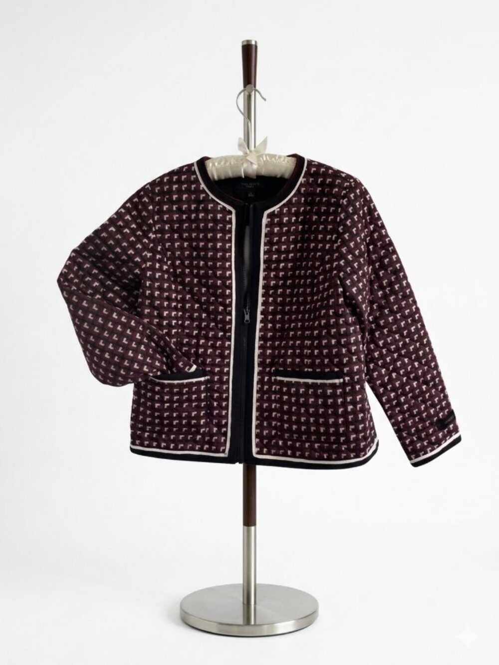 Talbots Reversible Quilted Jacket Navy Blue Red White Petite Medium NWT Preppy - Picture 2 of 11